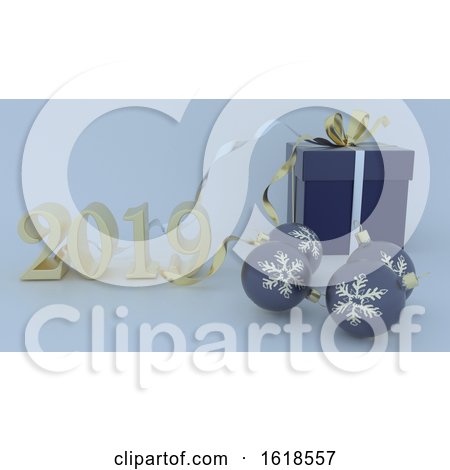 3D Render of Christmas and New Year Background by KJ Pargeter