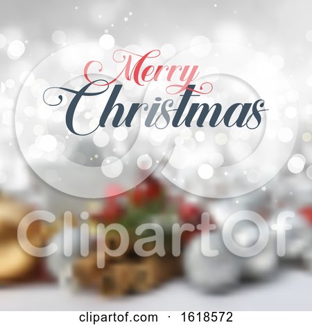Decorative Christmas Text on Defocussed Background by KJ Pargeter