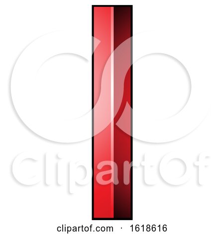Red Embossed Letter I with a Dark Outline by cidepix