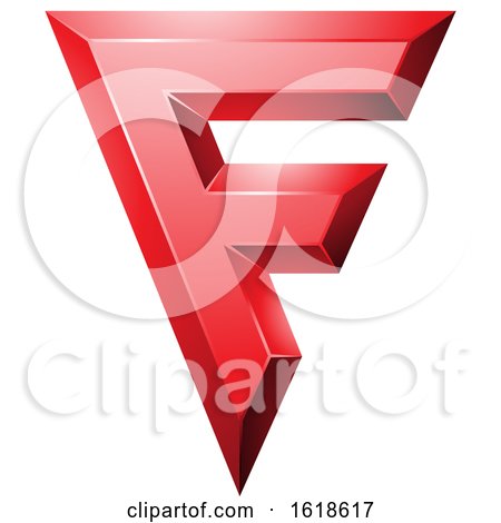 Red Geometric Letter F by cidepix