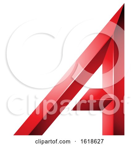Red Bold and Curvy Geometric Letter a by cidepix