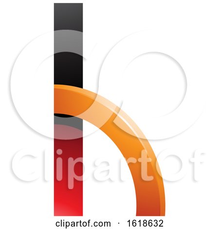 Red and Orange Letter H with a Glossy Quarter Circle by cidepix