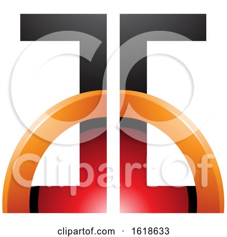 Red and Orange Half Circle Letters a and G by cidepix
