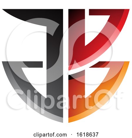 Red and Orange Shield like Letters a and B by cidepix