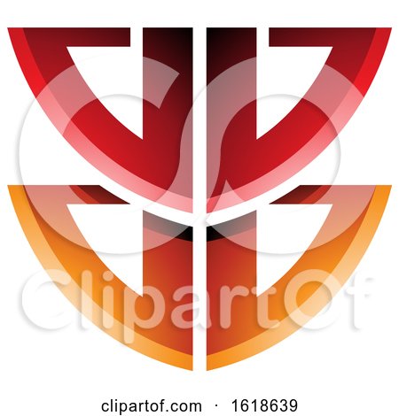 Red and Orange Shield like Letter B by cidepix