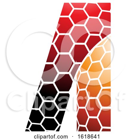Red and Orange Honeycomb Pattern Letter a by cidepix