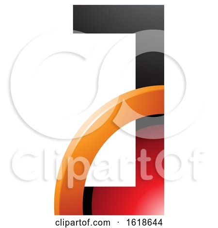 Red and Orange Glossy Quarter Circle Letter a by cidepix