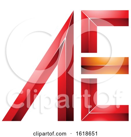 Red and Orange Glossy Letters a and E by cidepix