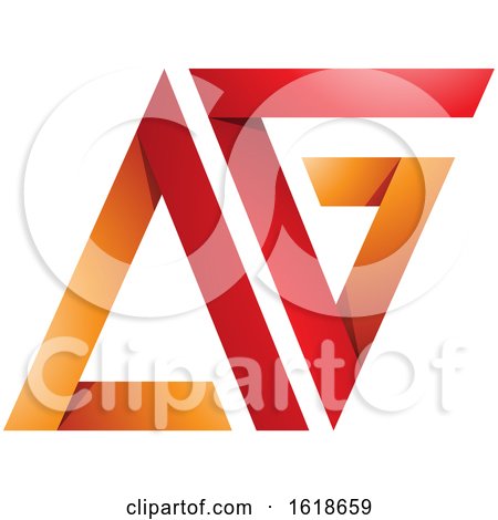 Red and Orange Folded Triangle Letters a and G by cidepix