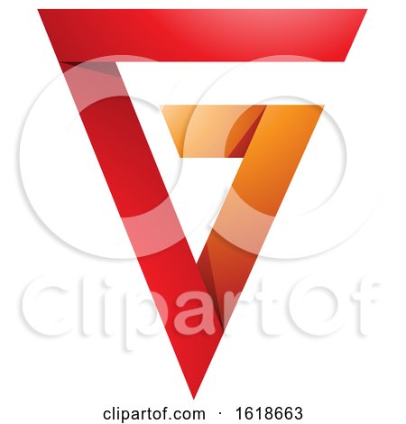 Red and Orange Folded Triangle Letter G by cidepix