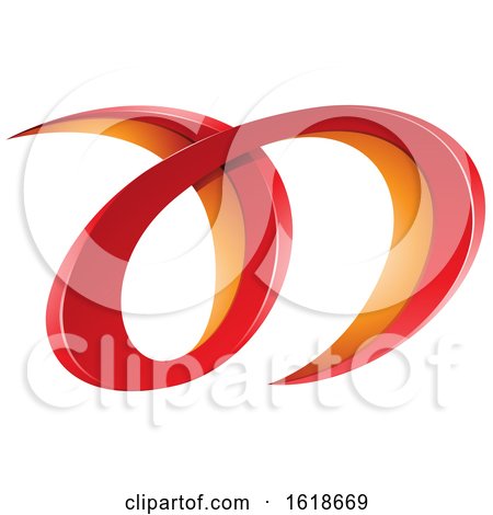 Red and Orange Curvy Letters a and D by cidepix