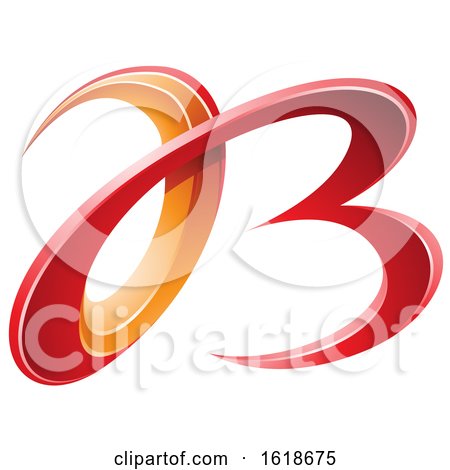 Red and Orange 3d Curly Letters a and B by cidepix