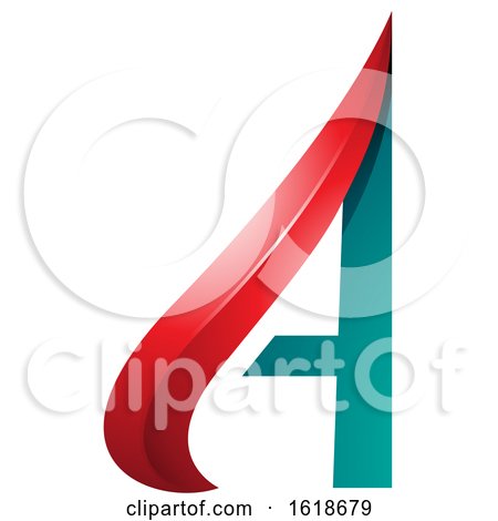 Red and Turquoise Embossed Arrow like Letter a by cidepix