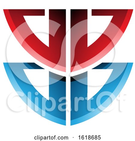 Red and Blue Shield Shaped Letter B by cidepix
