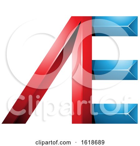 Red and Blue Pyramid like Letters AE by cidepix