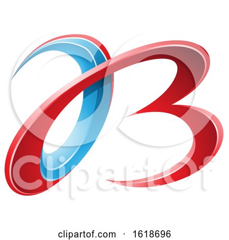 Red and Blue 3d Curly Letters a and B by cidepix