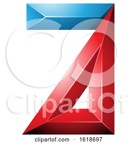 Red and Blue 3d Geometric Letter a by cidepix