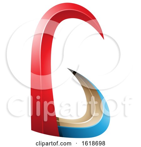 Red and Blue 3d Horn like Letter G by cidepix