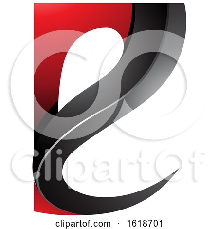 Red and Black Curvy Embossed Letter E by cidepix