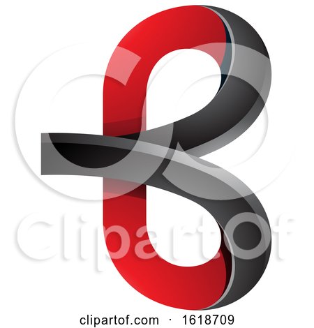 Red and Black Bold Curvy Letter B by cidepix