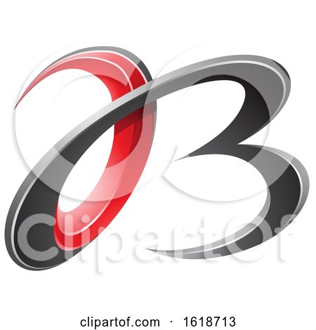 Red and Black 3d Curly Letters a and B by cidepix