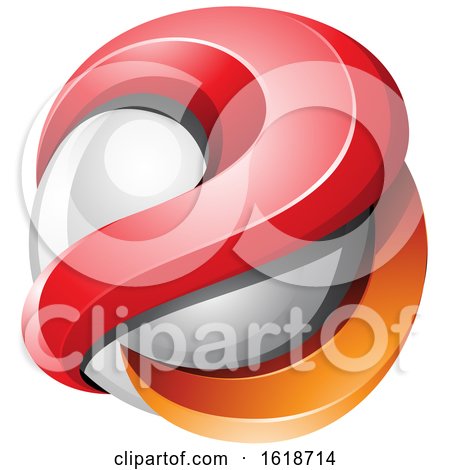 3d Red and Orange Glossy 3d Sphere by cidepix