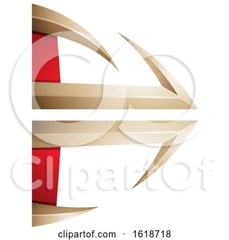 Red and Beige Curvy Letter a or D by cidepix