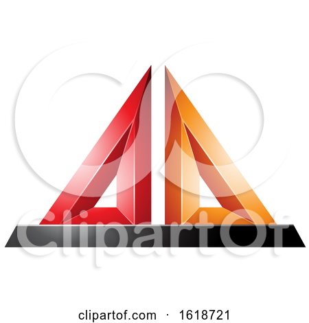 Red Orange and Black 3d Pyramid by cidepix