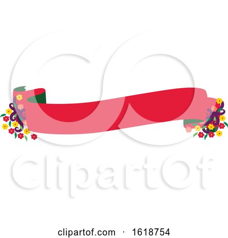 Floral Ribbon Banner by Cherie Reve