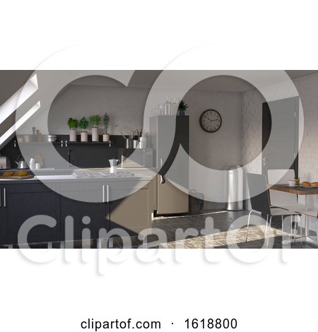 Render of 3D Contemporary Kitchen by KJ Pargeter