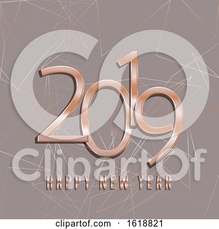 Rose Gold Happy New Year Background by KJ Pargeter
