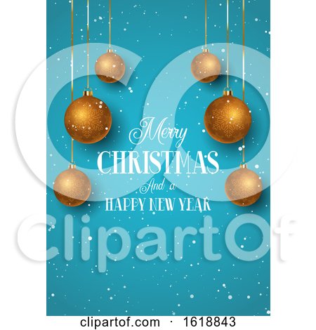 Christmas Background in Copper and Teal Colours by KJ Pargeter