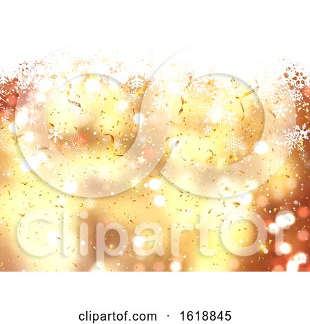 Christmas Background of Falling Snowflakes and Confetti by KJ Pargeter