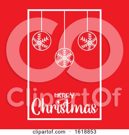 Christmas Background with Hanging Baubles by KJ Pargeter