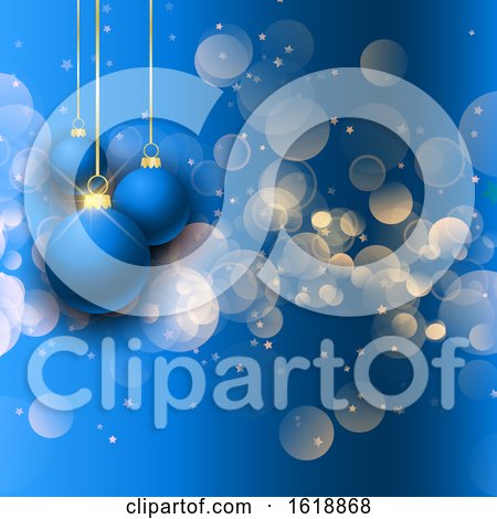Christmas Baubles on Bokeh Lights Background by KJ Pargeter