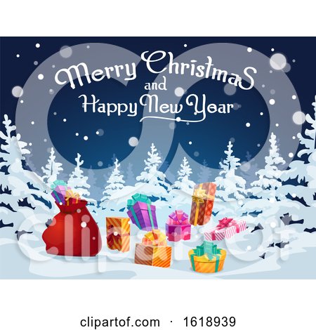 Merry Christmas and Happy New Year Greeting by Vector Tradition SM