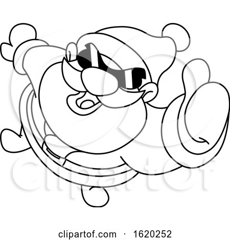 Cool Santa Claus Wearing Sunglasses and Holding a Thumb up by yayayoyo