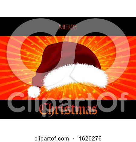 Christmas Star Burst Panel and 3D Santa Hat by elaineitalia