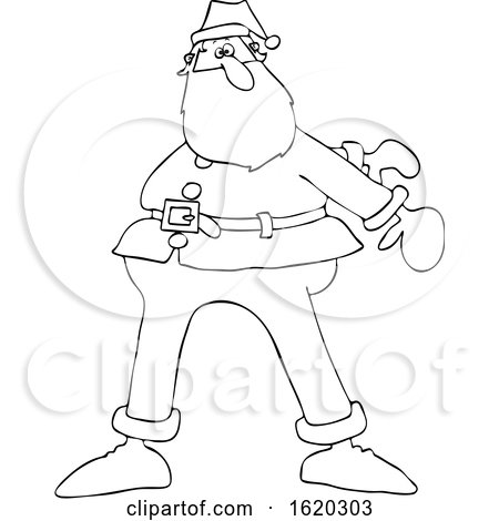 Cartoon Black and White Christmas Santa Dancing the Floss by djart