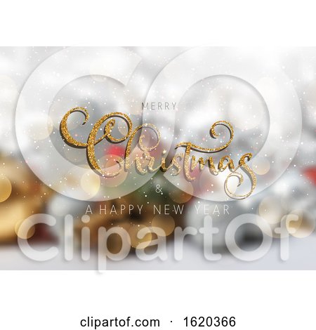 Glittery Christmas Text on a Defocussed Background by KJ Pargeter
