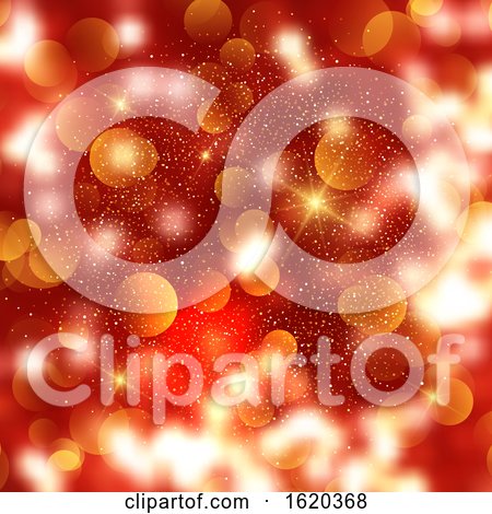 Christmas Background of Bokeh Lights and Stars by KJ Pargeter