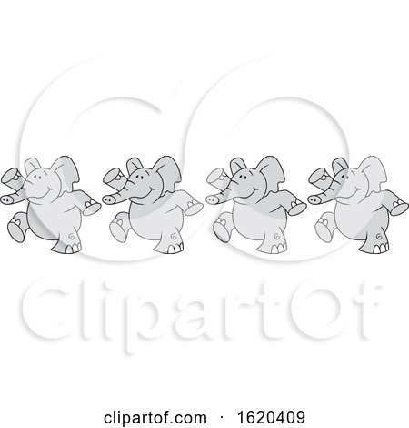 Cartoon Elephant Parade by Johnny Sajem