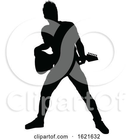Musician Guitarist Silhouette by AtStockIllustration