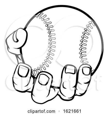 Hand Holding Baseball Ball by AtStockIllustration