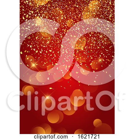Festive Gold Confetti Background by KJ Pargeter