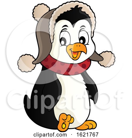 Christmas Penguin Wearing a Winter Hat by visekart