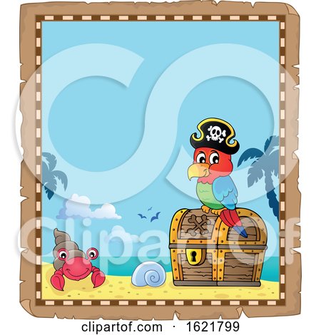 Pirate Parrot Border by visekart