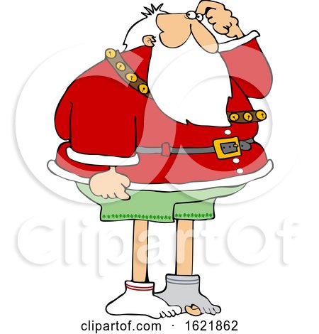Cartoon Christmas Santa Claus Missing His Pants by djart