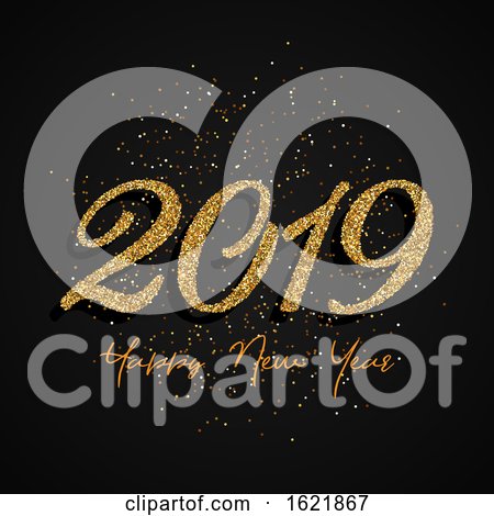 Glitter Happy New Year Design by KJ Pargeter