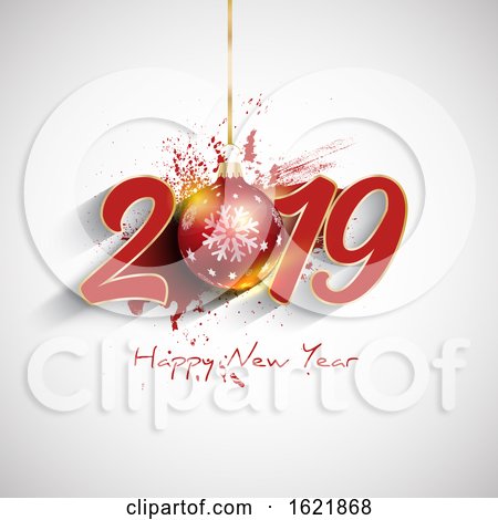 Grunge Happy New Year Bauble Background by KJ Pargeter